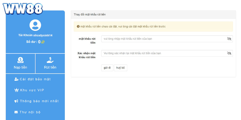Một số điều kiện người chơi cần biết trước khi thực hiện rút thưởng WW88