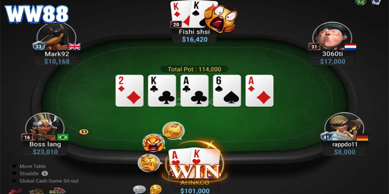 Poker là một game bài quen thuộc và hấp dẫn nhất tại các sòng bài